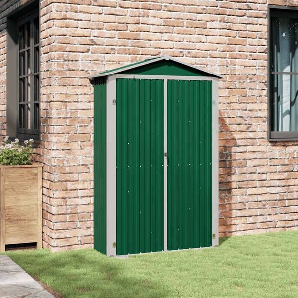 vidaXL Tuinschuur 116x45x175 cm gegalvaniseerd staal groen