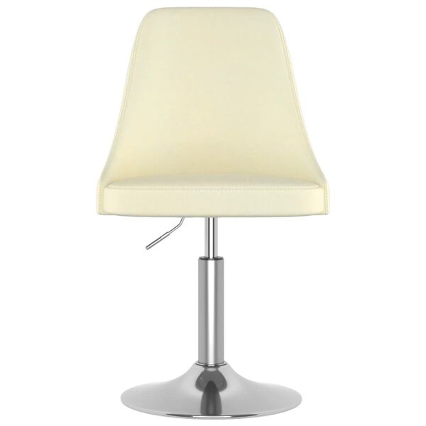 vidaXL Eetkamerstoel draaibaar stof crèmekleurig