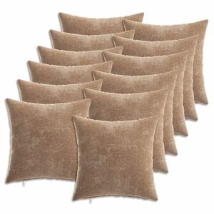 vidaXL Kussensloop 12 st HEERLEN Bruin 40 x 40 cm Chenille Stof