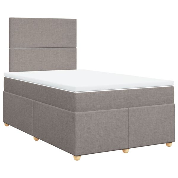 vidaXL Boxspring met matras stof taupe 120x190 cm