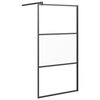 vidaXL Douchewanden Zwart 100 x 195 cm Glas en Aluminium