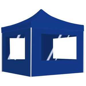 vidaXL Partytent inklapbaar met wanden 2x2 m aluminium blauw