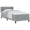 vidaXL Boxspringbed met hoofdeinde Lichtgrijs 190 x 90 cm Stof