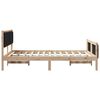 vidaXL Bedframe Bruin en zwart 135 x 190 cm Massief grenenhout