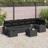 vidaXL Tuin Sofa Set met kussen met opslag 8 pcs Zwart Poly riet