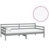 vidaXL Slaapbank met matras massief grenenhout grijs 90x200 cm