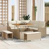 vidaXL Tuin Sofa Set met kussen met opslag 8 pcs Beige en Cr&egrave;me