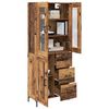 vidaXL Hoge kast met lade 2 pcs Oudhout Bewerkt hout