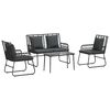 vidaXL Tuinmeubelset 4 st Zwart en Anthraciet poly rattan