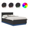 vidaXL Bedframe met hoofdeinde Zwart 120 x 190 cm Bewerkt hout