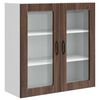 vidaXL Wandglas cabinet PORTO Bruin Eiken 80 x 31 x 80 cm Bewerkt hout