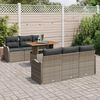 vidaXL Tuin Sofa Set met opslag 7 pcs Grijs Poly riet