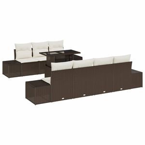 vidaXL Tuin Sofa Set 8 st Bruin en Cr&egrave;me