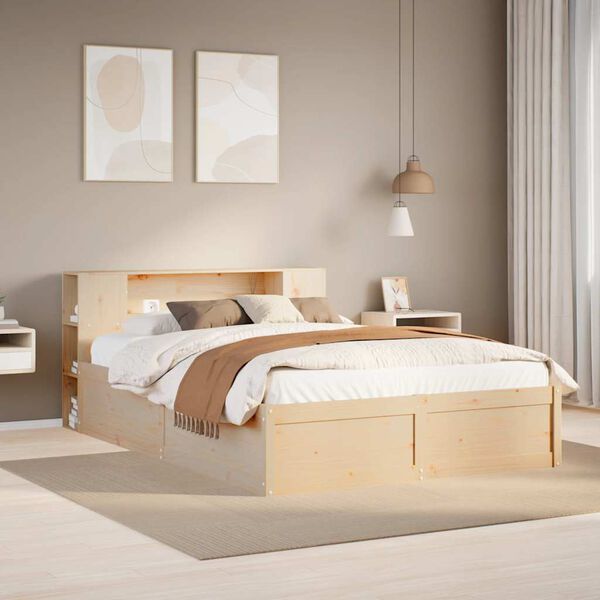 vidaXL Bedframe zonder matras massief grenenhout 135x190 cm