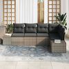vidaXL Tuin Sofa Set 5 pcs Grijs poly rattan