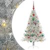 vidaXL Kunstmatig Voorverlicht Kerstboom met 150 LED Zilver 150 cm PET