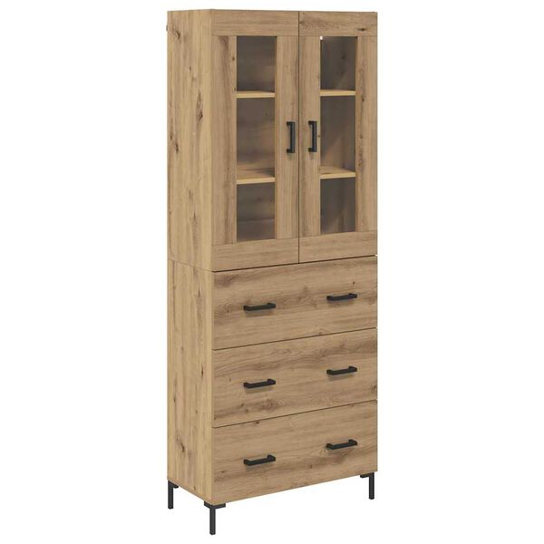vidaXL Hoge kast met lade 2 pcs Artisan Eiken Bewerkt hout