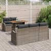 vidaXL Tuinbankenset met kussen 6 pcs Grijs poly rattan