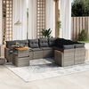 vidaXL 10-delige Loungeset met kussens poly rattan grijs