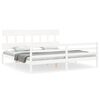 vidaXL Bedframe met hoofdbord massief hout wit 200x200 cm