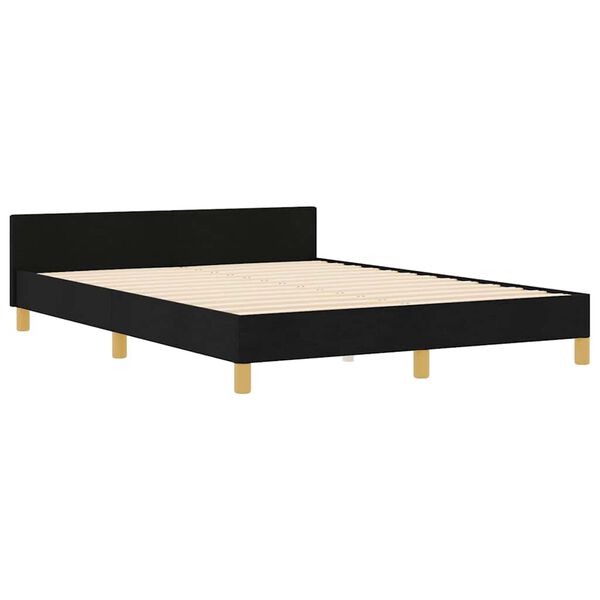 vidaXL Bedframe met hoofdeinde Zwart 160 x 200 cm Stof