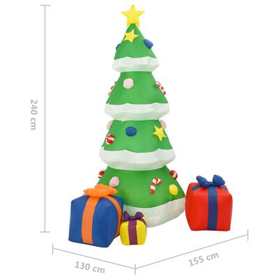 vidaXL Kerstdecoratie opblaasbaar kerstboom LED binnen/buiten 240 cm