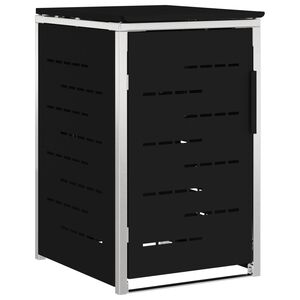 vidaXL Afvalbak opslag Zwart 77,5 x 69 x 112,5 cm Roestvrij staal