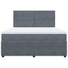 vidaXL Boxspring met matras fluweel donkergrijs 180x200 cm