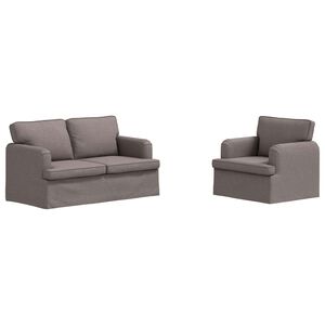 vidaXL Bankstel 2 st Taupe Stof