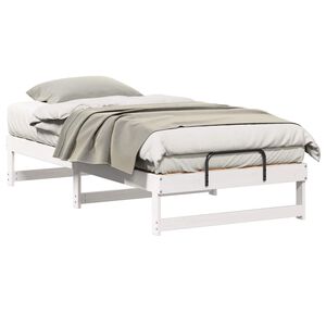 vidaXL Bedframe Wit 90 x 200 cm Massief grenenhout
