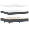 vidaXL Boxspringbed Donkergrijs en Wit 200 x 200 cm Katoen Stof