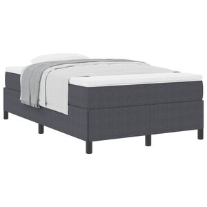 vidaXL Boxspringbed Donkergrijs 120 x 190 cm Katoen Stof