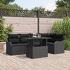 vidaXL Tuin Sofa Set met kussen 6 pcs Zwart Poly riet