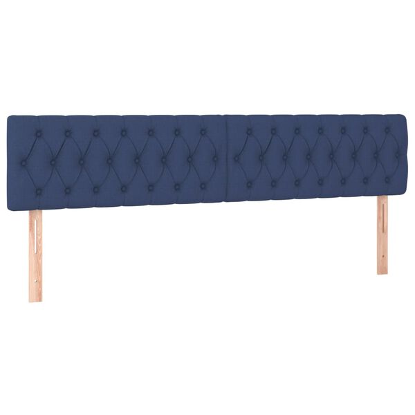 vidaXL Hoofdbord LED 180x7x78/88 cm stof blauw