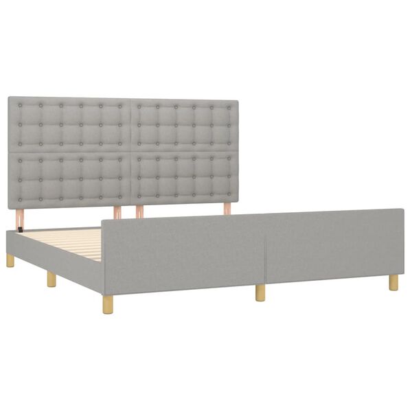 vidaXL Bedframe met hoofdeinde stof lichtgrijs 180x200 cm