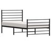 vidaXL Bedframe met hoofd- en voeteneinde metaal zwart 90x200 cm