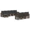 vidaXL Tuinbankenset 10 pcs Grijs en Donkergrijs poly rattan