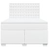vidaXL Boxspring met matras kunstleer wit 160x200 cm