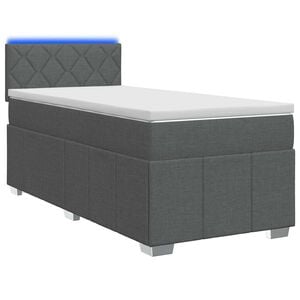vidaXL Boxspringbed met matras Donkergrijs 80 x 200 cm Stof