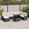 vidaXL Tuin Sofa Set met kussen met opslag 9 pcs Zwart Poly riet