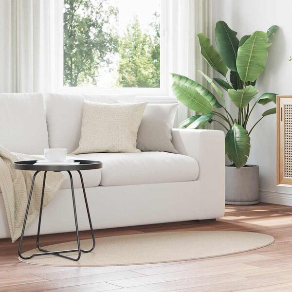 vidaXL Vloerkleden Ovaal HUARTE Beige 80 x 150 cm 100% Polyester