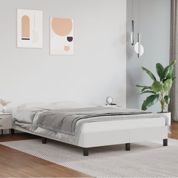 vidaXL Bedframe kunstleer wit 120x200 cm