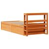 vidaXL Bedframe met hoofdbord massief grenenhout wasbruin 90x190 cm