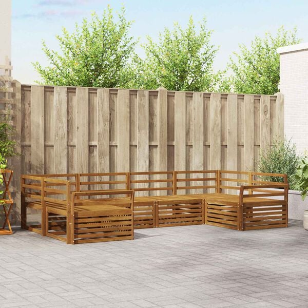 vidaXL Sofa-Sets 6 pcs Naturel Massief Acaciahout