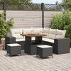 vidaXL Tuin Sofa Set met kussen 8 pcs Zwart poly rattan