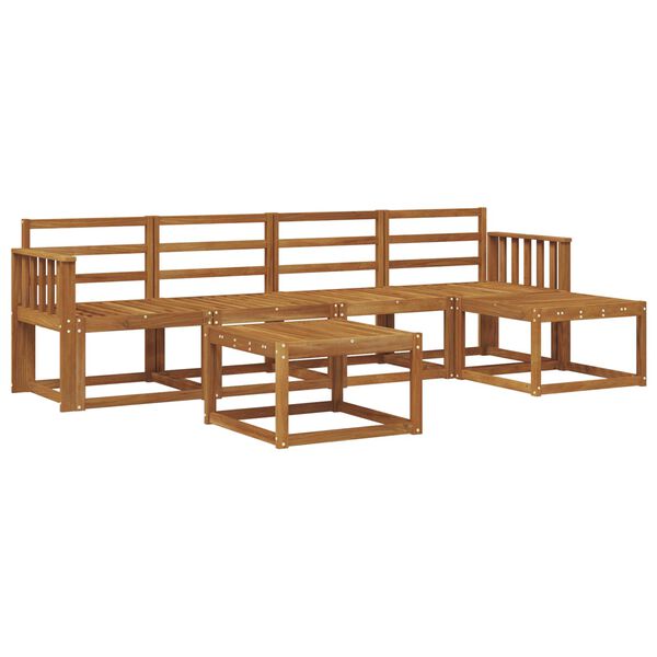 vidaXL Buiten bankenset 6 pcs Naturel Massief Acaciahout