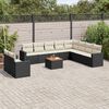 vidaXL 11-delige Loungeset met kussens poly rattan zwart