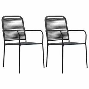 vidaXL Tuinstoelen 2 st katoenen touw en staal zwart