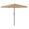 vidaXL Parasol met LED's en stalen paal 388x388x248 cm bruin