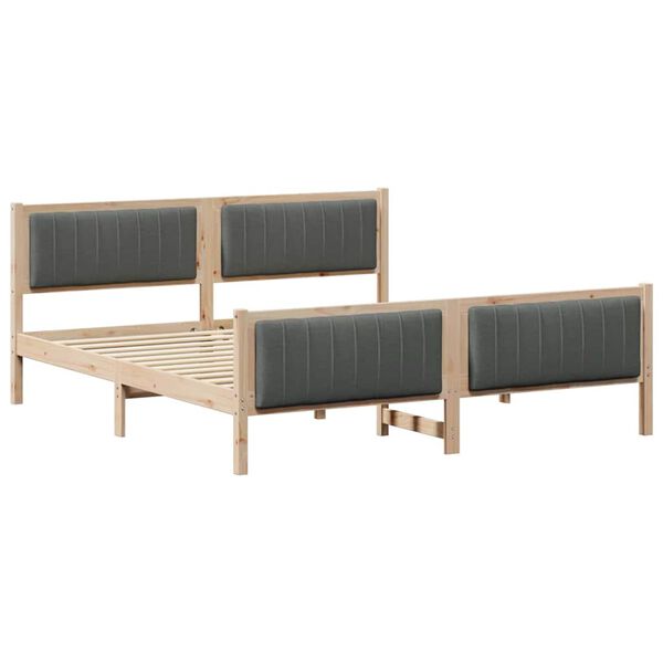 vidaXL Bedframe Bruin en donkergrijs 180 x 200 cm Massief grenenhout